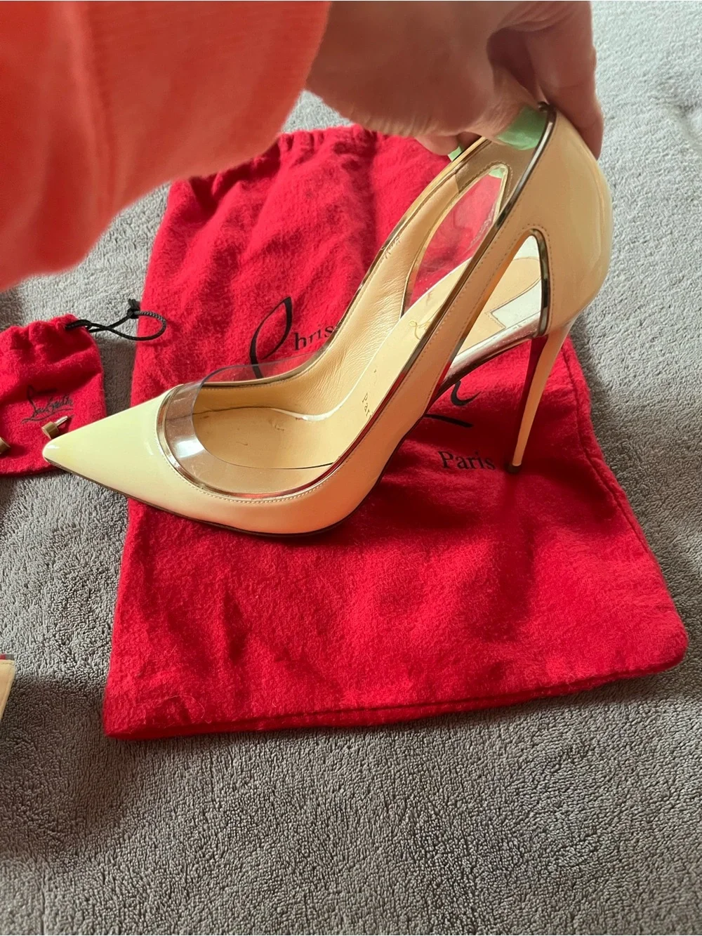 Christian Louboutin White Patent Leather Pointed Pumps